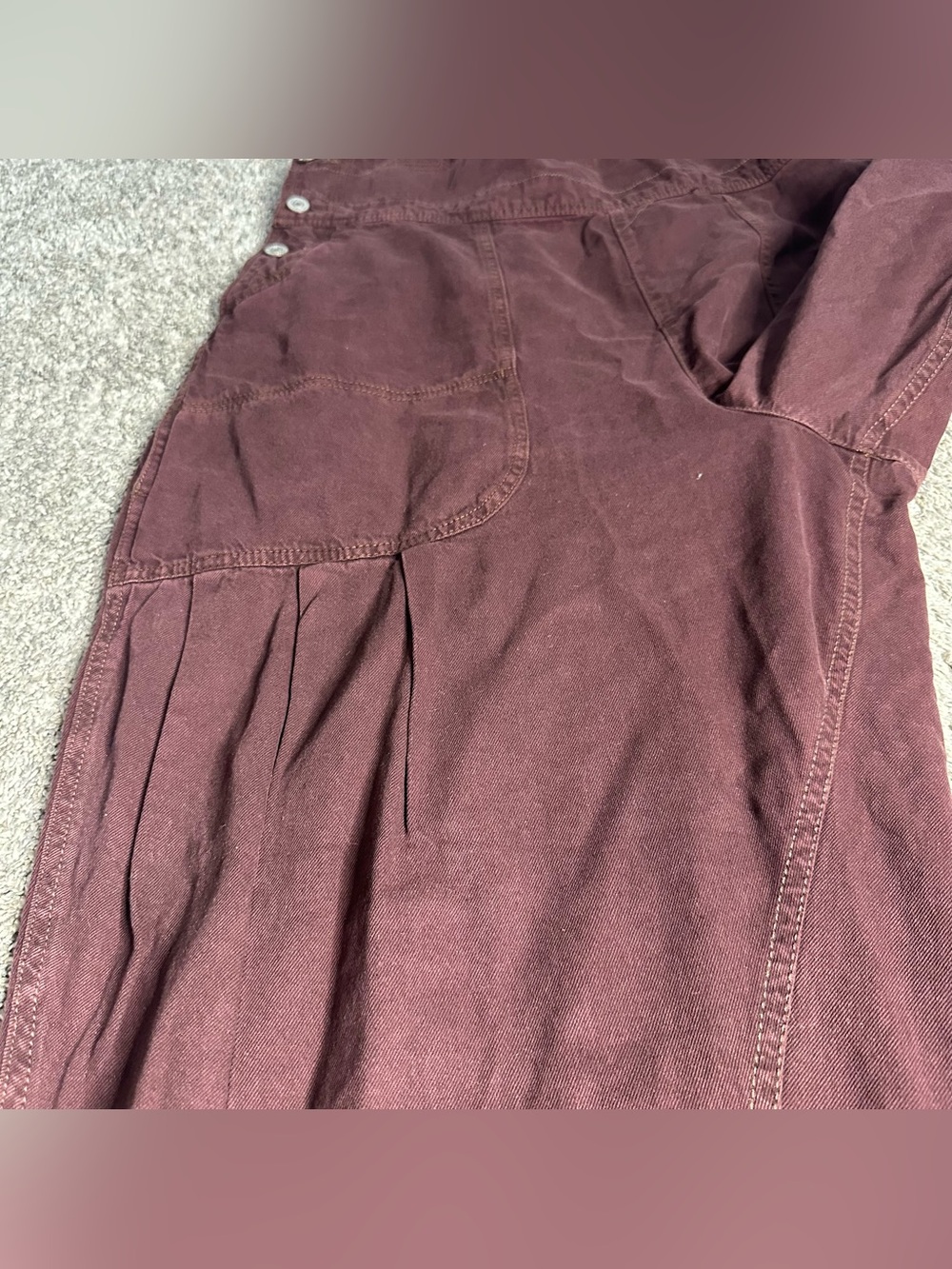 Free People We The Free Felix Tapered Overalls Large brown Jumpsuit barrel leg - Picture 13 of 15